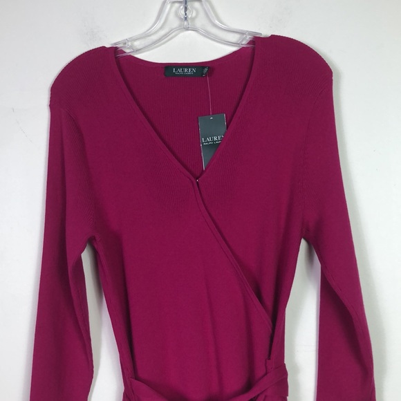 💲SOLD 💲SOLD RALP LAUREN NWT Plum knit dress, belt, Size: XL - Picture 3 of 11